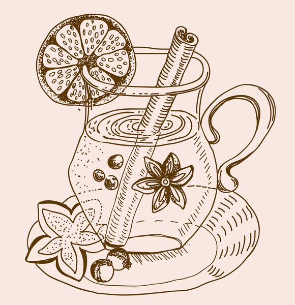 mulled warm wine background