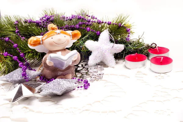 Novoroční přání pro design dovolená s andělem — Stock fotografie