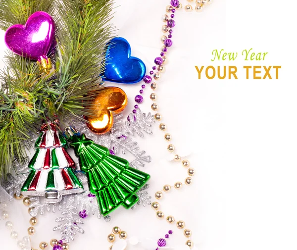 New year background with colorful decorations — Stock Photo, Image