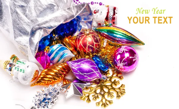 New year background with colorful decorations — Stock Photo, Image