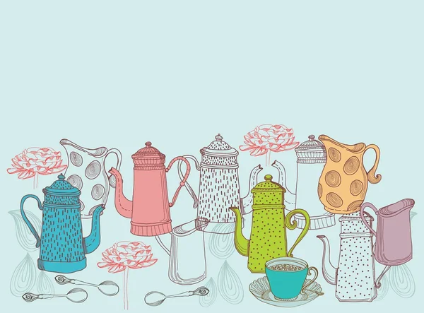 Background with jugs — Wektor stockowy