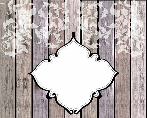 木材上の花のヴィンテージ飾り — ストックベクタ