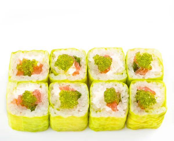 Cute green sushi roll — Stock Photo, Image