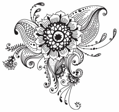 çiçek süsleme el çekilmiş