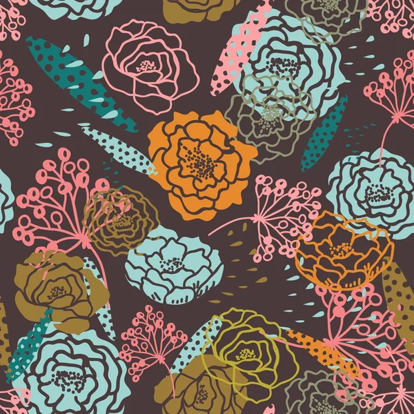 Fondo floral sin costuras — Archivo Imágenes Vectoriales