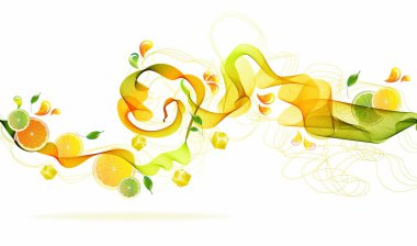 Orange and lime juice splash clipart