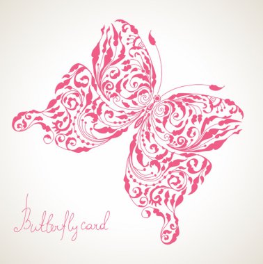 çiçek kelebek kartı