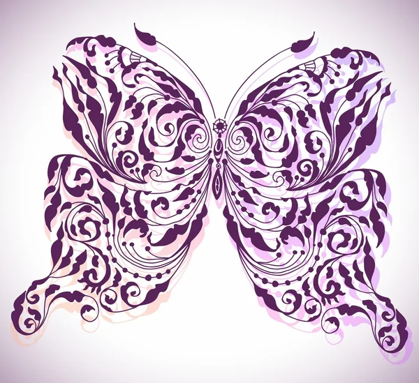 Carte papillon floral — Image vectorielle