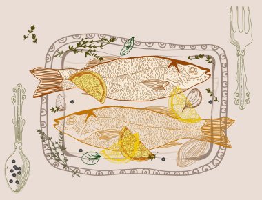 arka plan ile balık yemek