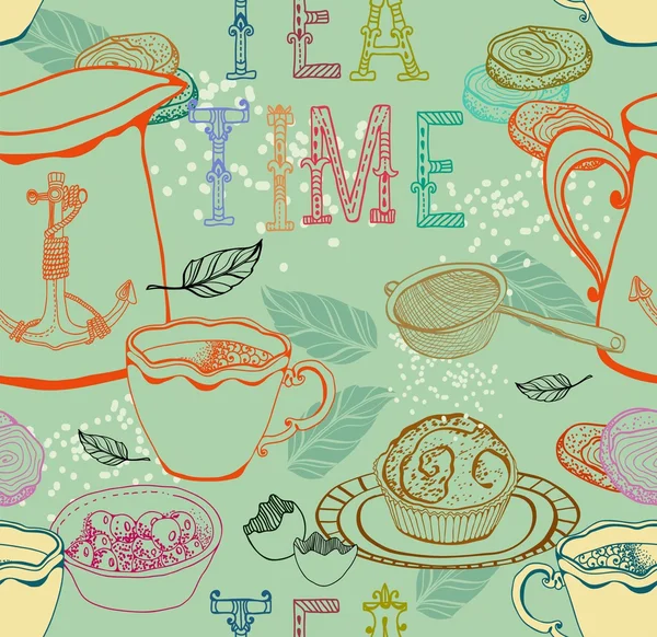 Fondo de té vintage — Vector de stock