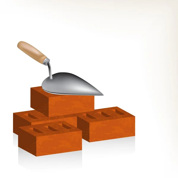 Brick and trowel — Stock Vector