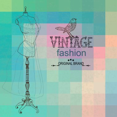 kukla retro Vintage kartı