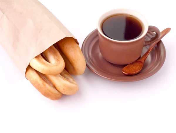 Kahve ve çörek — Stok fotoğraf
