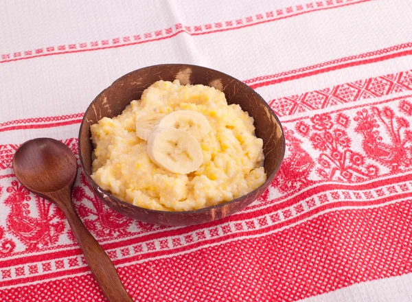 Boiled corn porridge — Stock Photo, Image