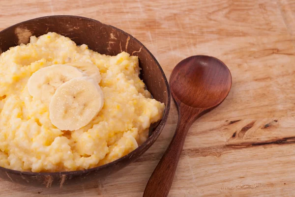 Boiled corn porridge — Stock Photo, Image