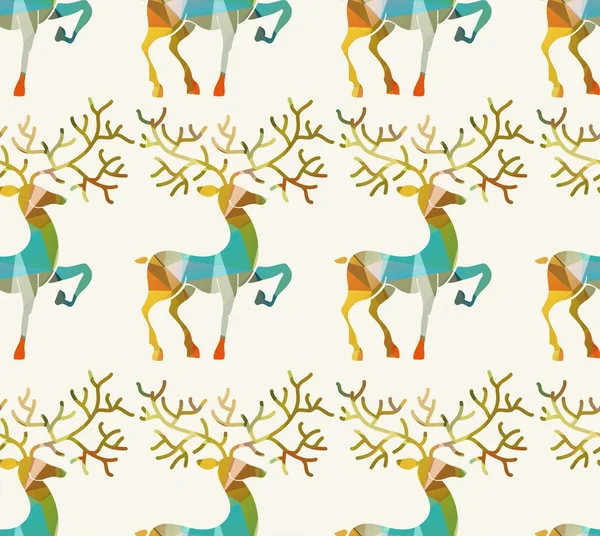 Christmas and New Year deer Seamless background — Stock Vector