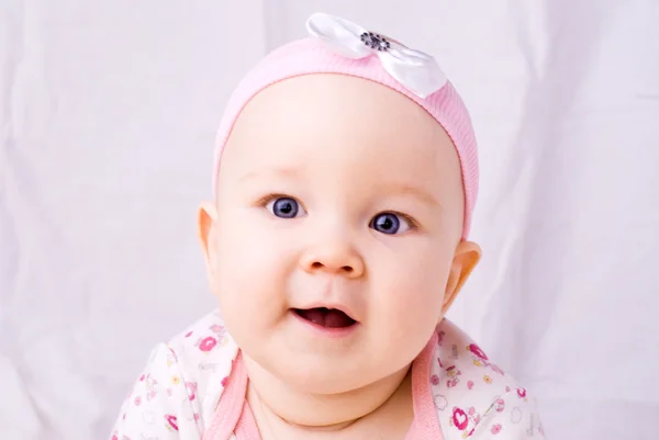 Baby with blue eyes smiling — Stock Photo, Image