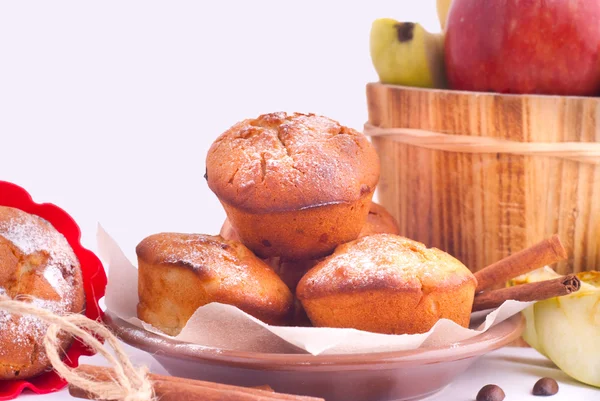 Muffins with apple and cinnamon — Stock Photo, Image