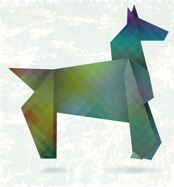 Abstrato cavalo, origami de papel —  Vetores de Stock