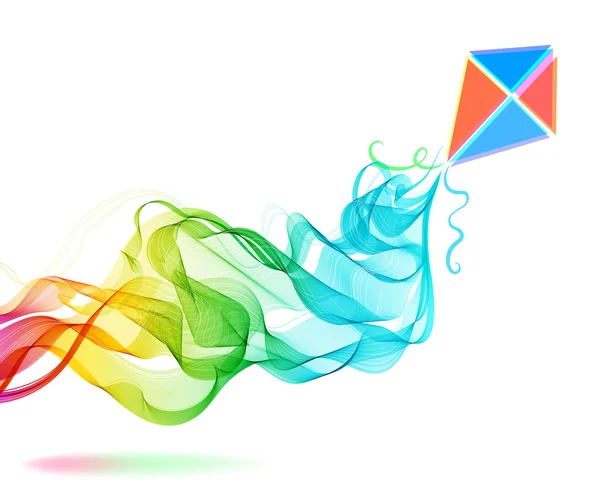 Fond de couleur abstrait avec vague et cerf-volant — Image vectorielle