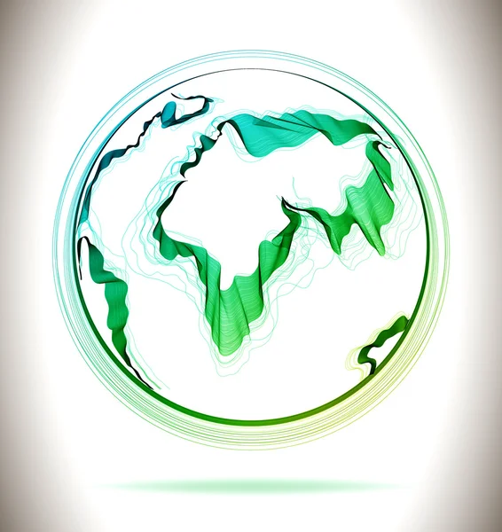 Globe green abstract icon — Stock Vector