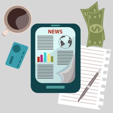 düz tasarım konsepti simgeleri iş sabah veya öğle yemeği molası