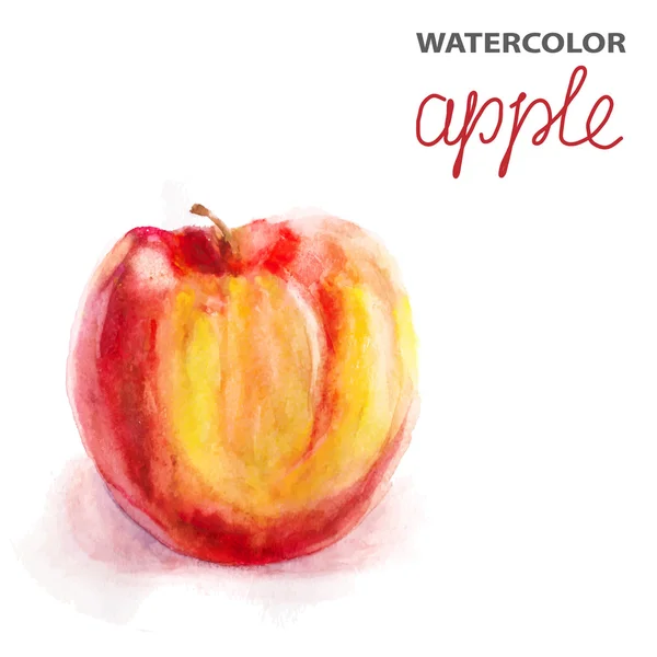 Arrière-plan avec pomme aquarelle — Image vectorielle