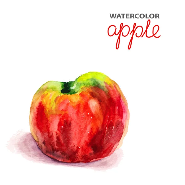 Achtergrond met aquarel apple — Stockvector