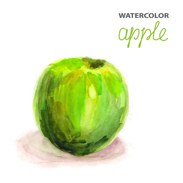 Fondo con manzana acuarela — Vector de stock