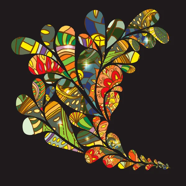 Fondo de gota colorido abstracto con elementos florales — Vector de stock