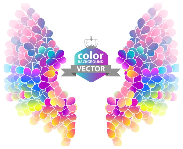Bright color floral background with wings — Stock Vector