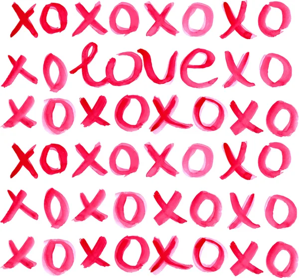 San Valentino Cuore e acquerello lettering — Vettoriale Stock