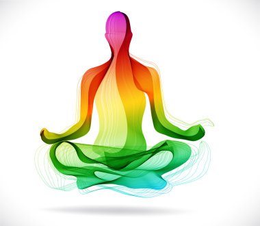 Yoga poz, renk arka plan
