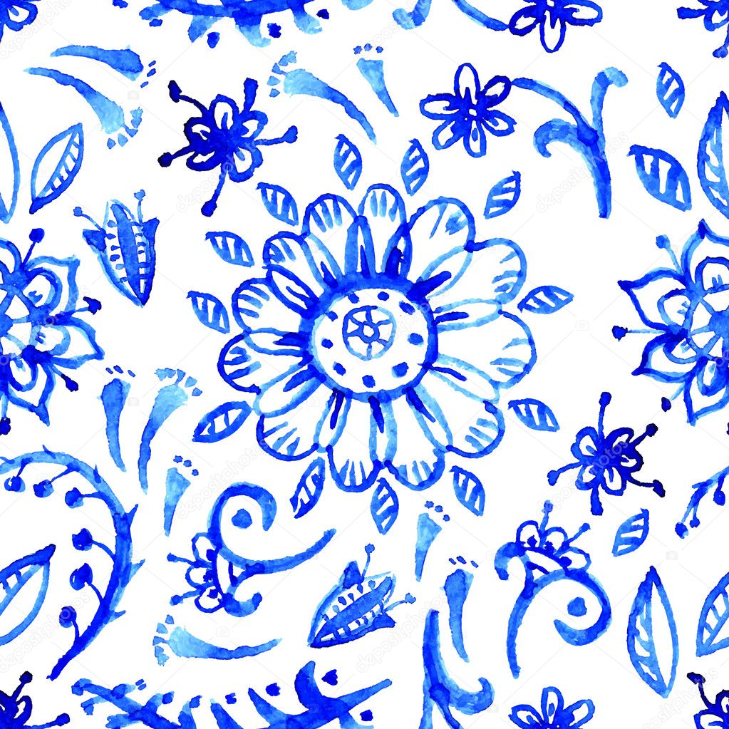 Blue watercolor pattern