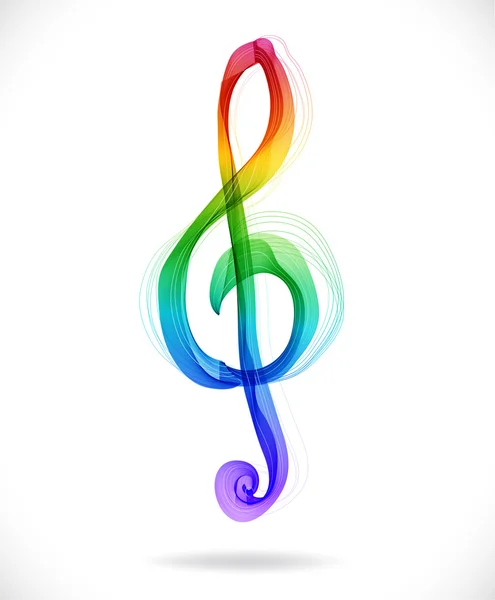 Color abstract treble clef — Stock Vector