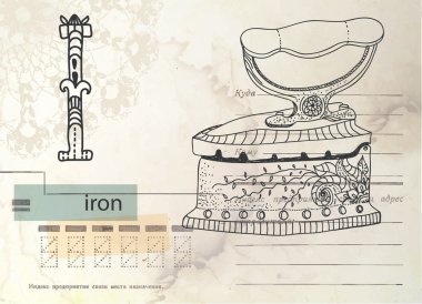 retro kart üzerinde Vintage alfabesi