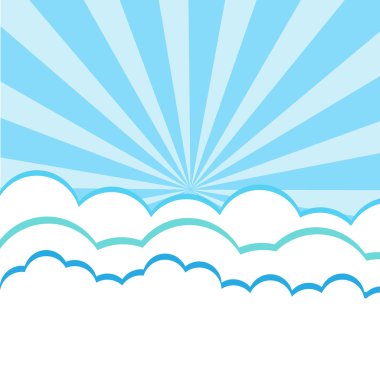 Kağıt arka plan güneş ışınları ile bulutlar