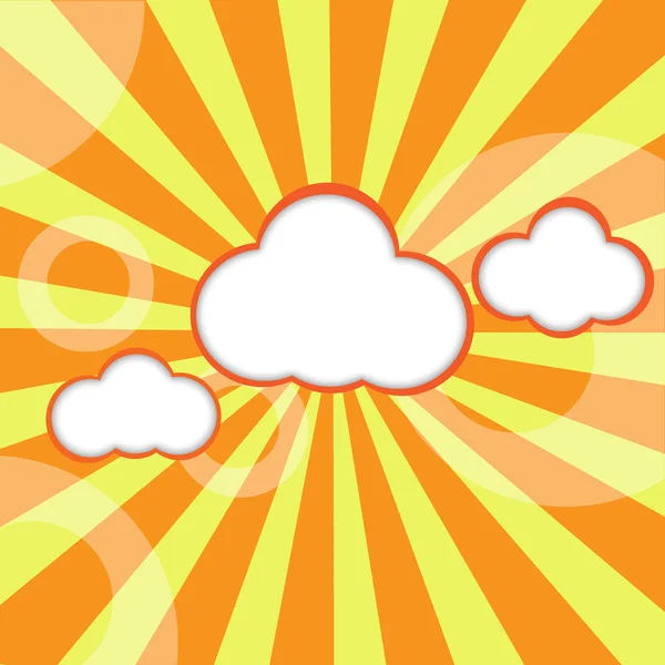 Random Fluffy Clouds and Sunny Sky — Stock Vector