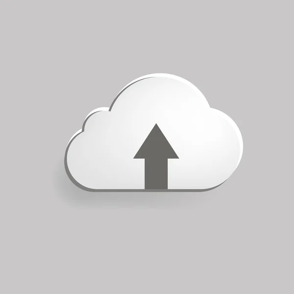 Carica l'icona di vetro cloud. Illustrazione vettoriale — Vettoriale Stock