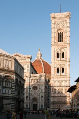Cephe santa Maria del fiore (duomo) Floransa, Toskana, İtalya.