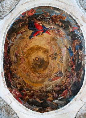 Ceiling in a dome of the Cathedral of Pisa. Piazza dei miracoli, Pisa, Italy. clipart
