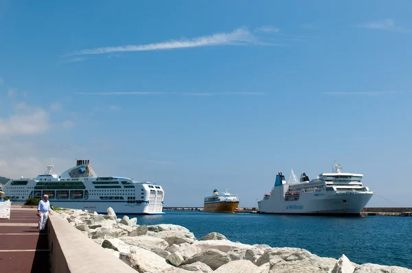 Big ferrys in port of Bastia. Corsica, France — Stock Photo, Image