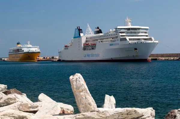 Big ferrys in port of Bastia. Corsica, France — Stock Photo, Image
