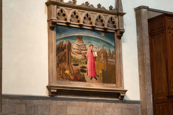 Dante en de goddelijke komedie in duomo. Florence, Toscane, Italië. — Stockfoto