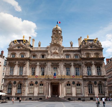 City hall of the Lyon (Hotel de Ville) - one of the largest historic building in the city, France clipart