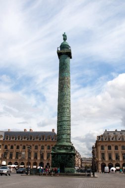 Napolyon'un heykeli olan Vendome sütun bonaparte, yere vendome, Paris, Fransa