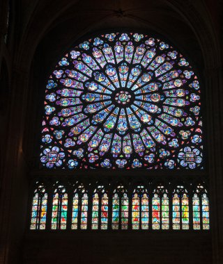 vitray pencere notre dame Katedrali, paris, Fransa