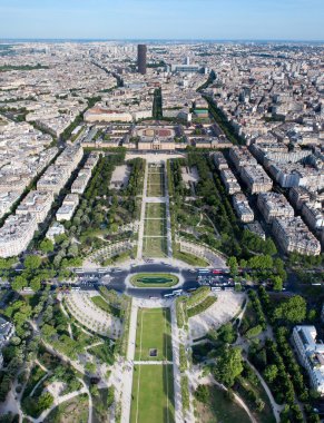 champ de mars ve Eyfel Kulesi, ecole militaire havadan görünümü