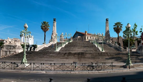 Saint charles için merdiven Panoraması tren istasyonu, Marsilya, Fransa — Stok fotoğraf