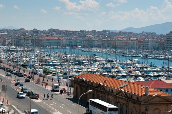 Puerto Viejo (Vieux Port) - uno de los principales lugares de interés en Marsella, Francia —  Fotos de Stock